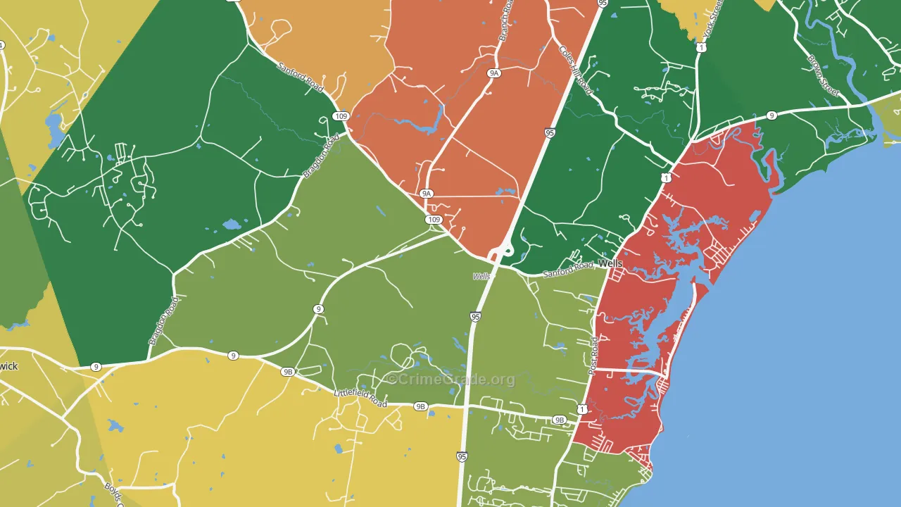 Wells, ME Map of Assault Rates