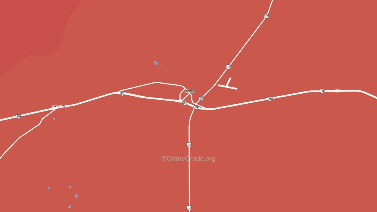 Wells, NV Map of Assault Rates