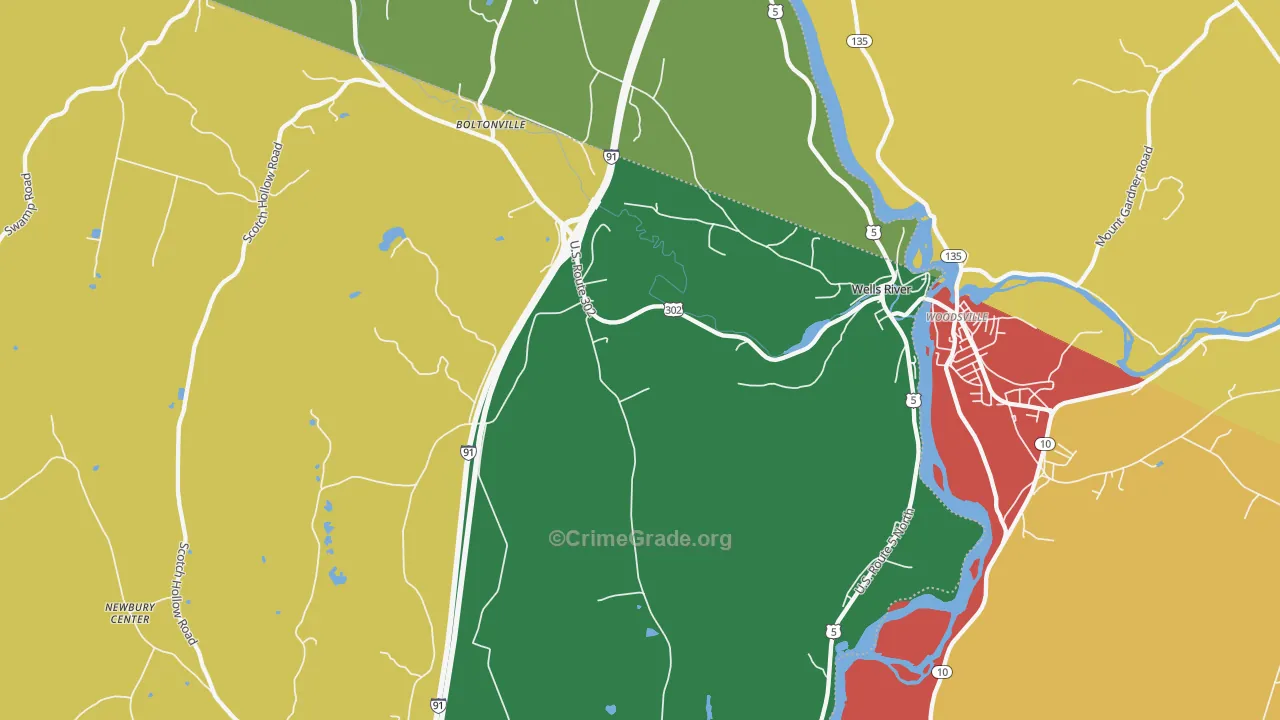 Wells River, VT Map of Assault Rates