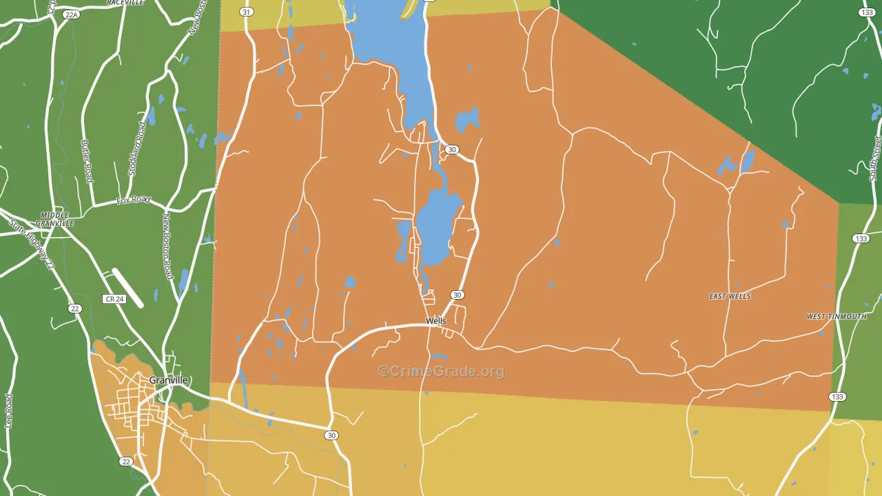 Wells, VT Map of Assault Rates