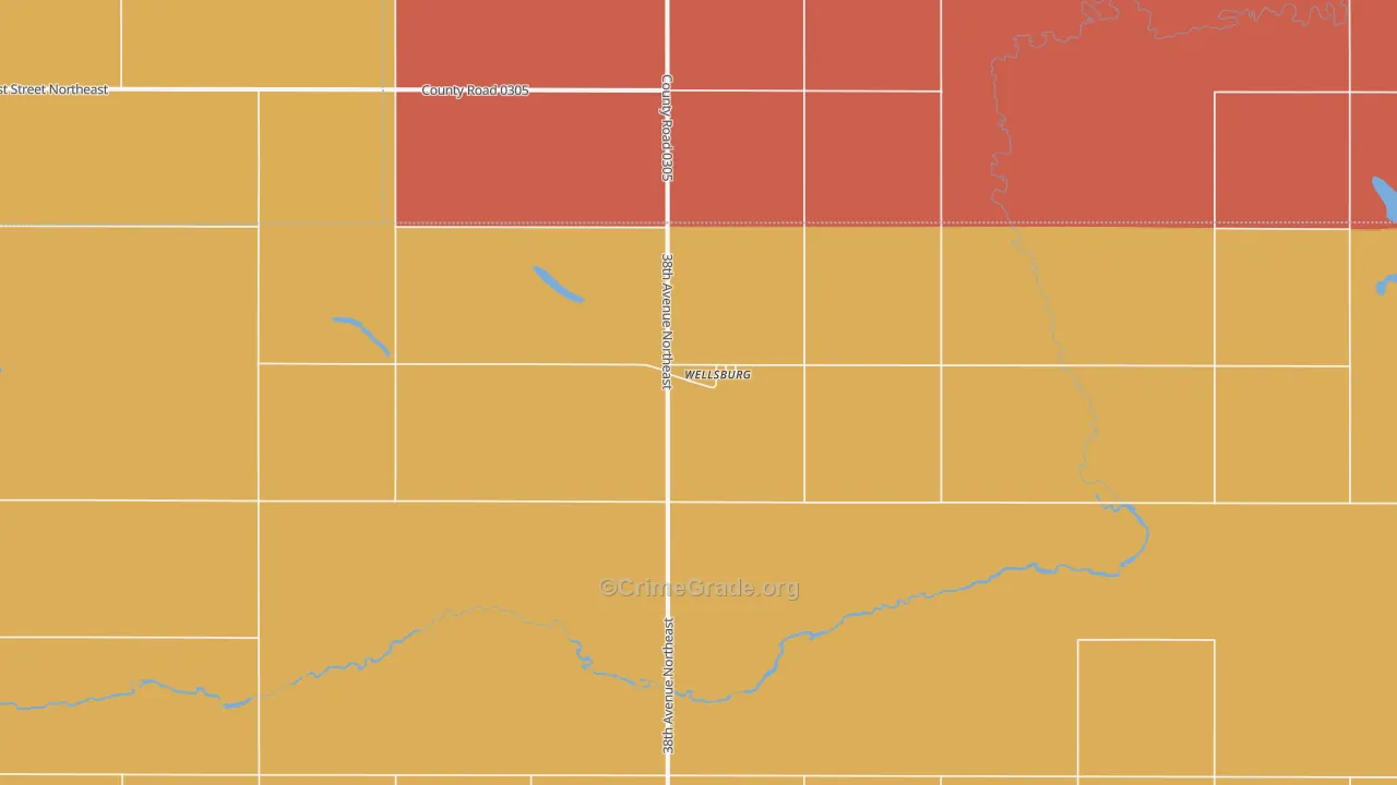 Wellsburg, ND Map of Assault Rates