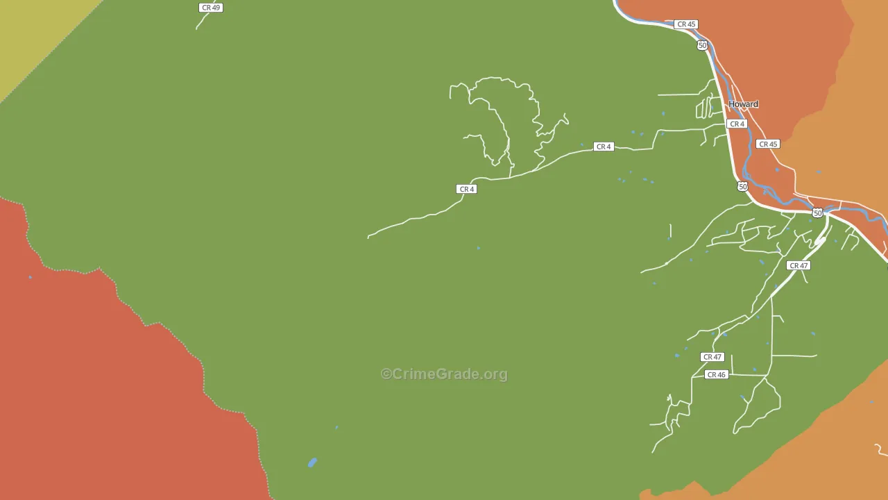 Wellsville, CO Map of Assault Rates