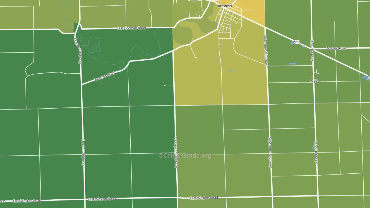 Wellsville, MI Map of Assault Rates
