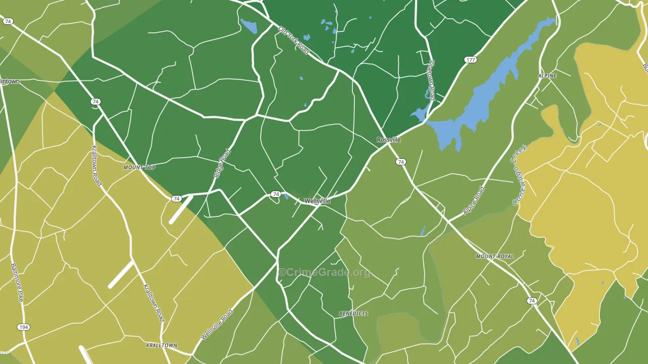 Wellsville, PA Map of Assault Rates
