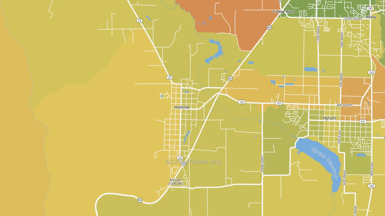 Wellsville, UT Map of Assault Rates