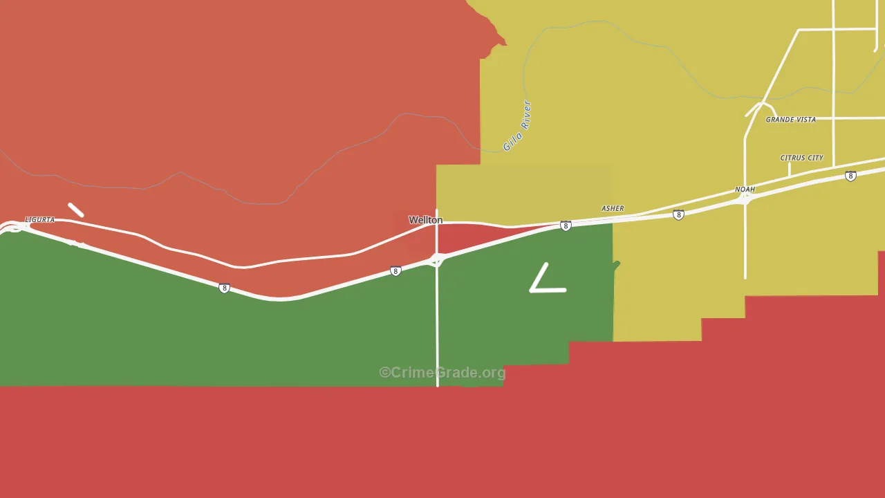 Wellton, AZ Map of Assault Rates
