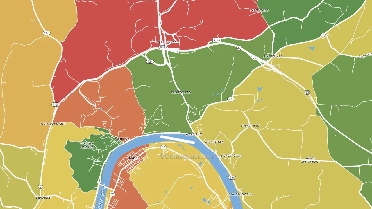 Welshtown, OH Map of Assault Rates