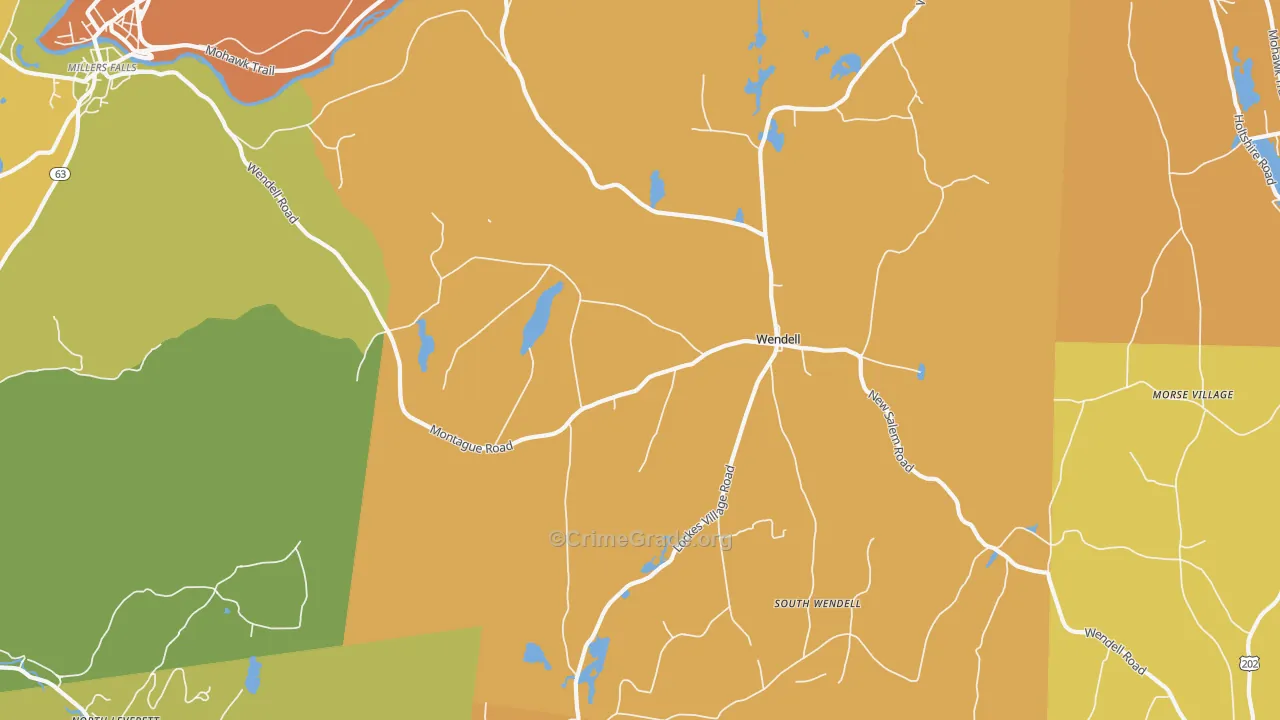 Wendell, MA Map of Assault Rates
