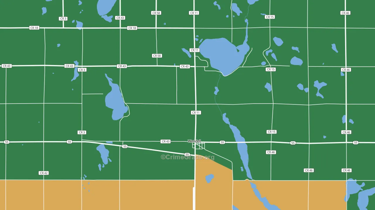 Wendell, MN Map of Assault Rates