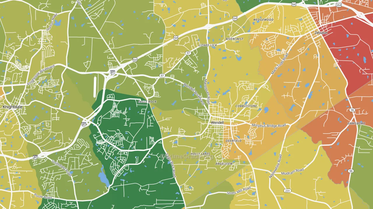 Wendell, NC Map of Assault Rates