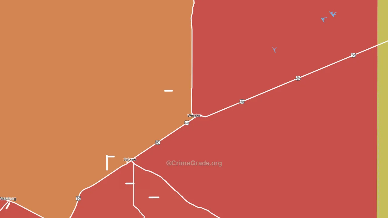 Wenden, AZ Map of Assault Rates