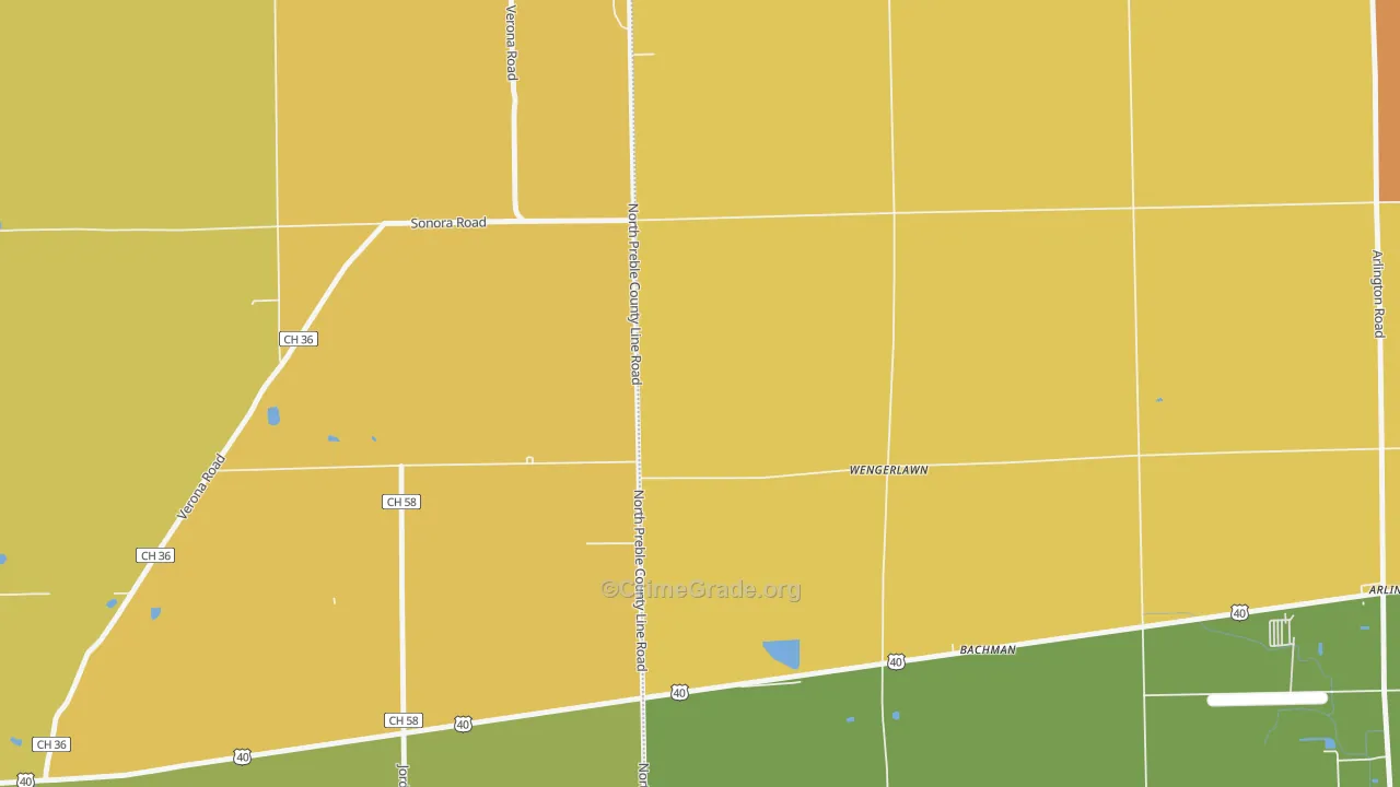 Wengerlawn, OH Map of Assault Rates
