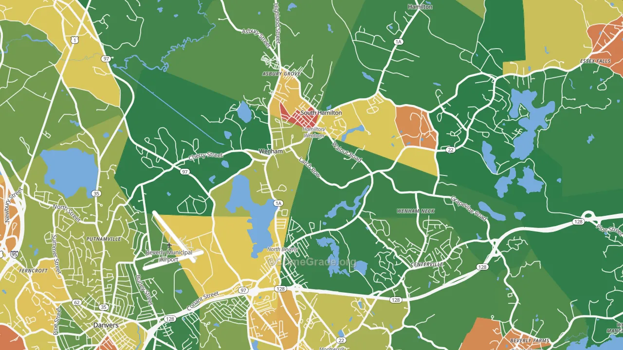 Wenham, MA Map of Assault Rates