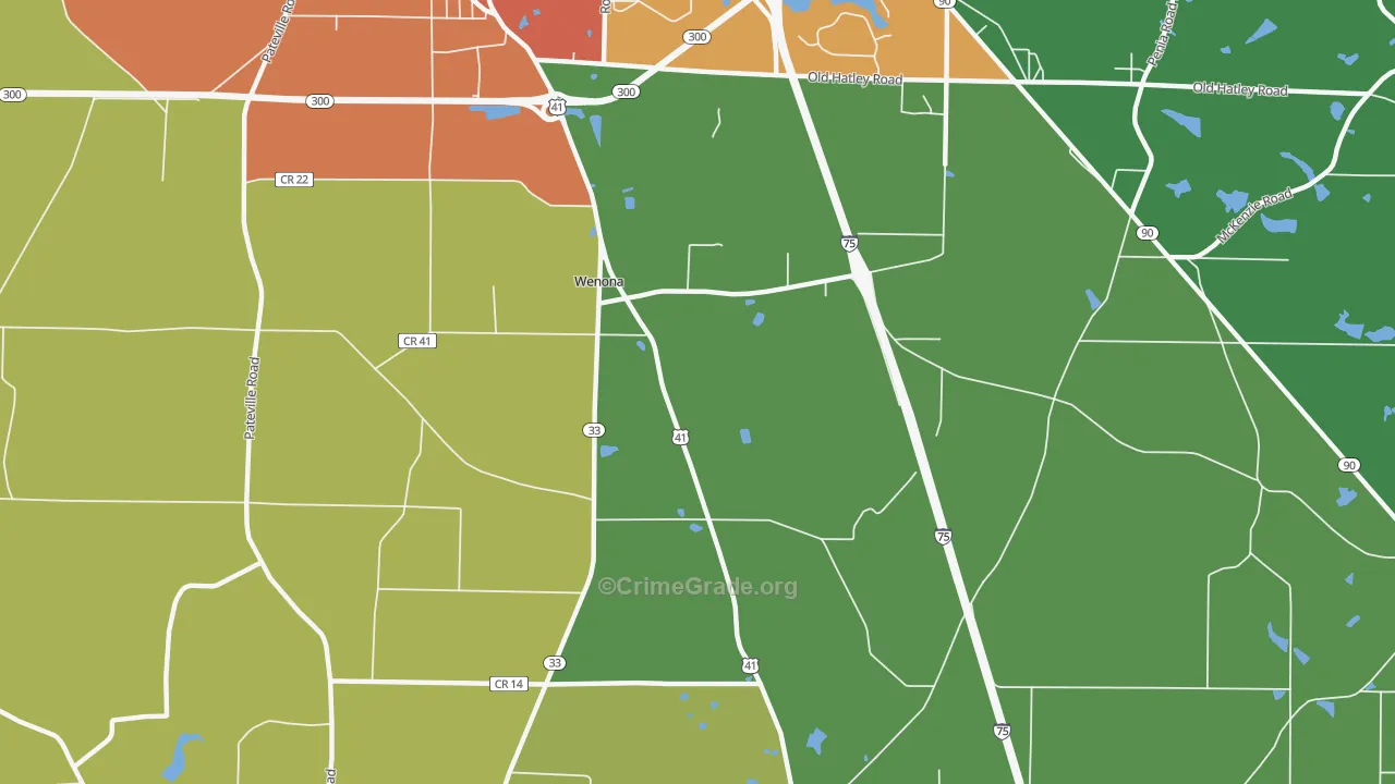 Wenona, GA Map of Assault Rates