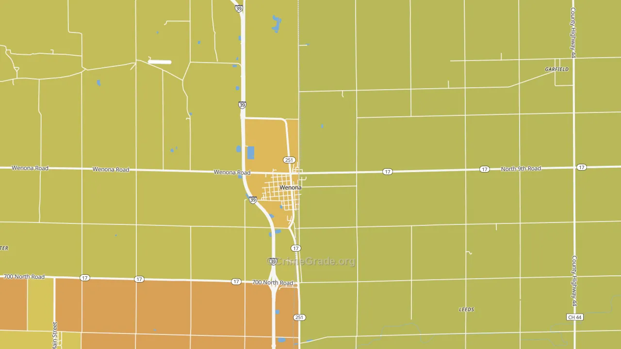 Wenona, IL Map of Assault Rates