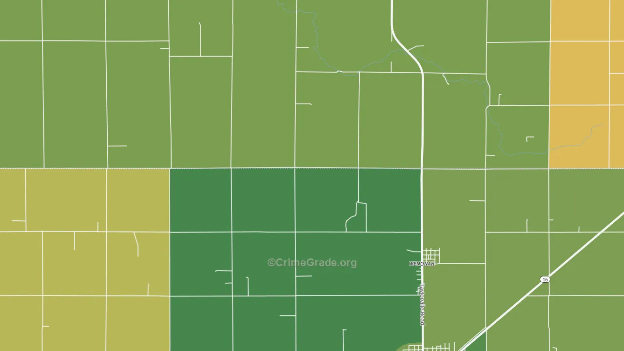 Wenonah, IL Map of Assault Rates