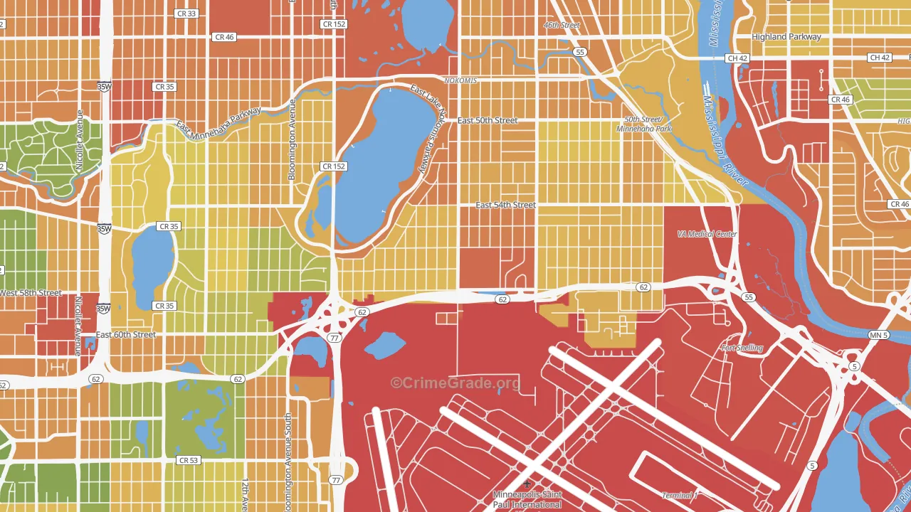 Wenonah, Minneapolis, MN Map of Assault Rates