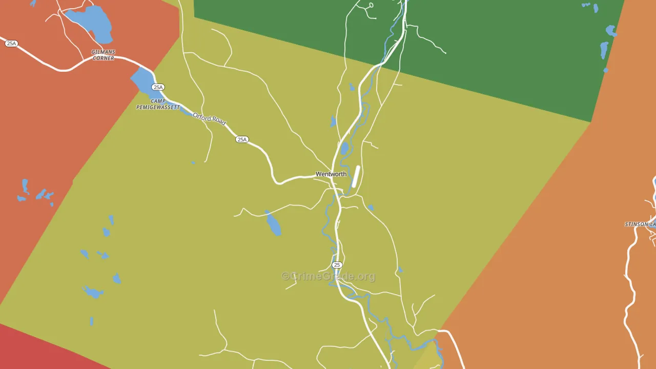 Wentworth, NH Map of Assault Rates