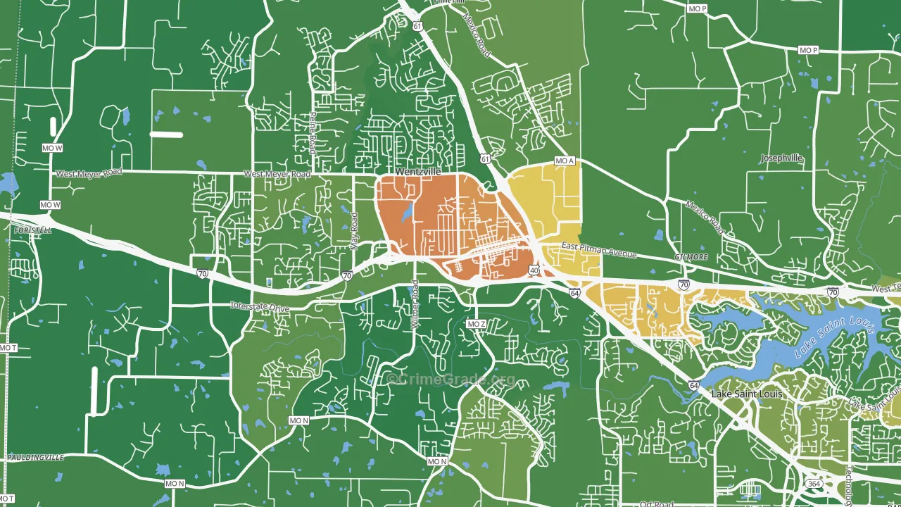 Wentzville, MO Map of Assault Rates