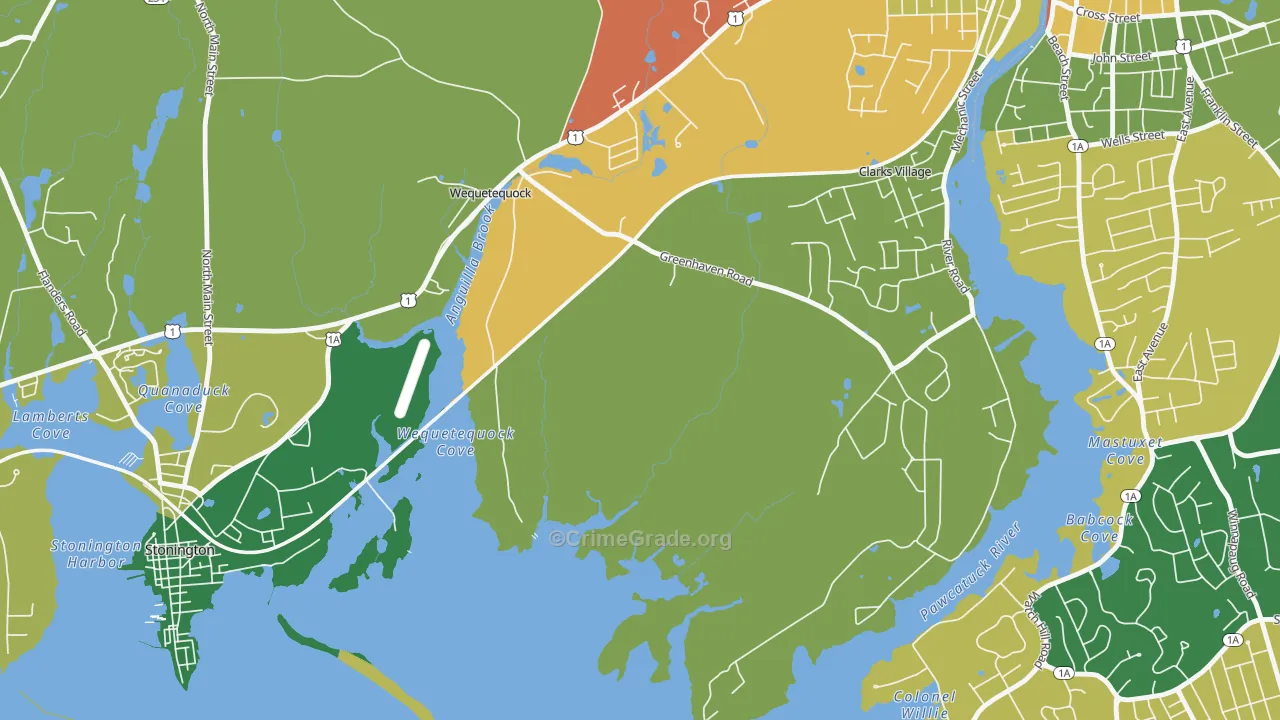 Wequetequock, CT Map of Assault Rates