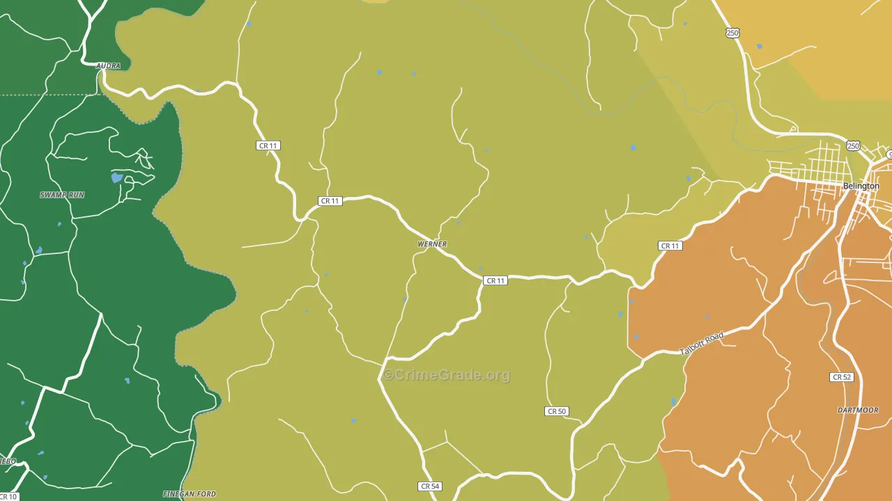 Werner, WV Map of Assault Rates
