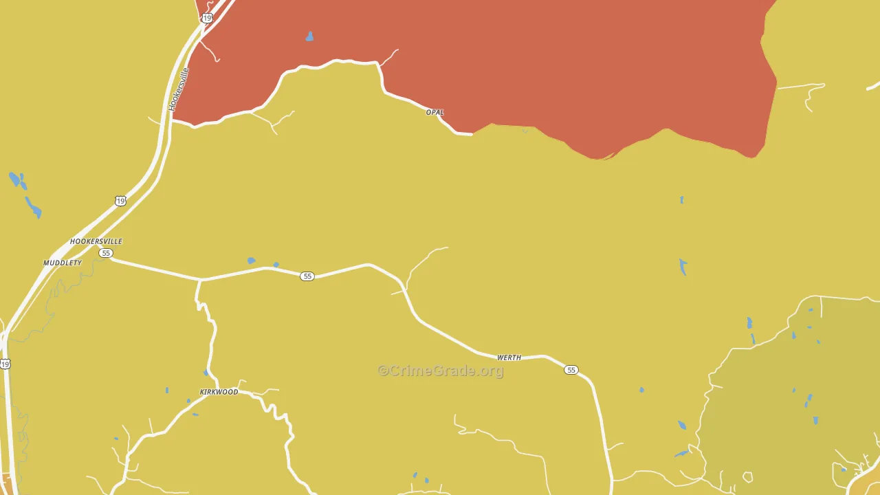 Werth, WV Map of Assault Rates