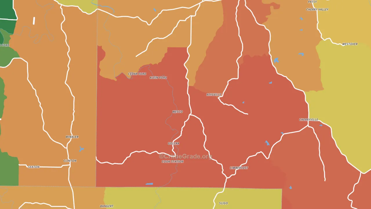 Wesco, MO Map of Assault Rates