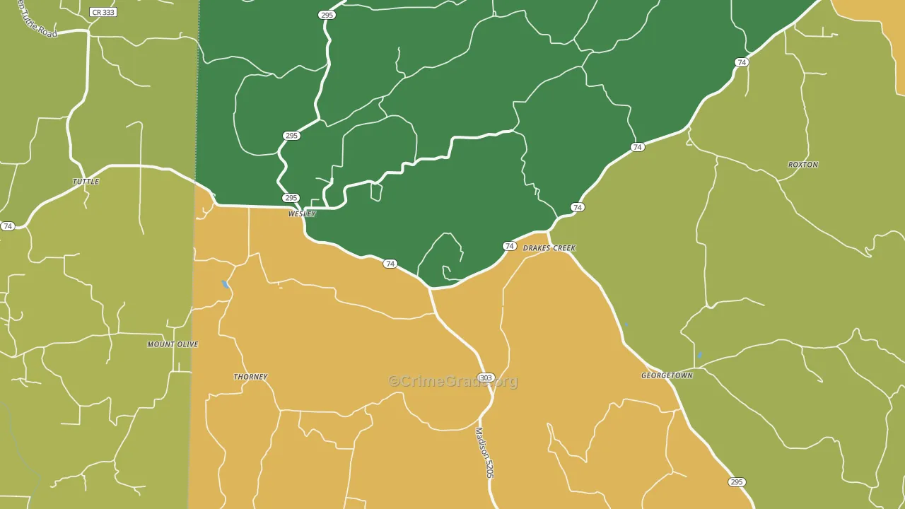 Wesley, AR Map of Assault Rates