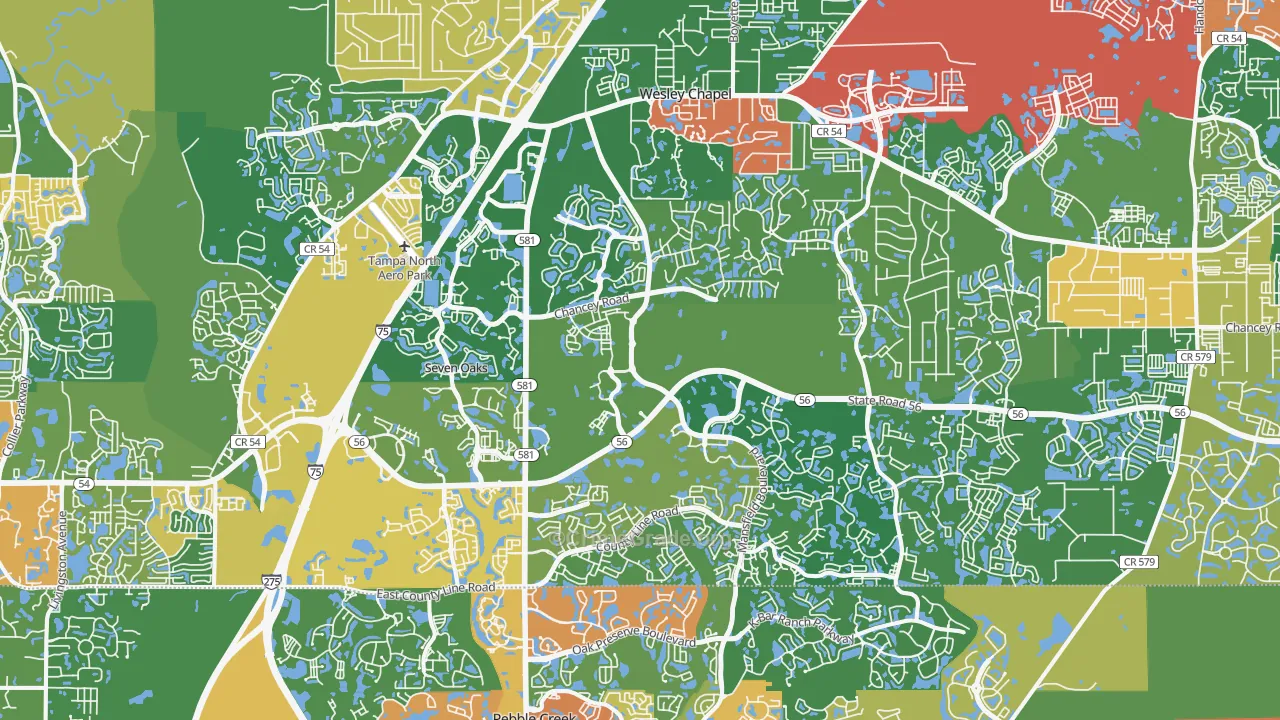 Wesley Chapel, FL Map of Assault Rates