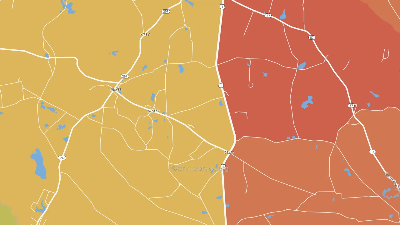 Wesley, GA Map of Assault Rates