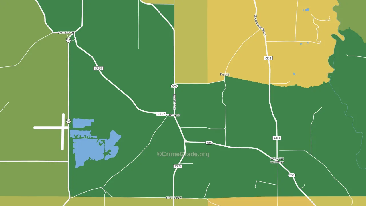 Wesley, NY Map of Assault Rates
