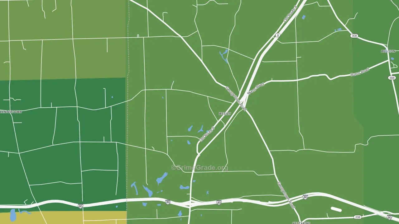 Wesley, PA Map of Assault Rates