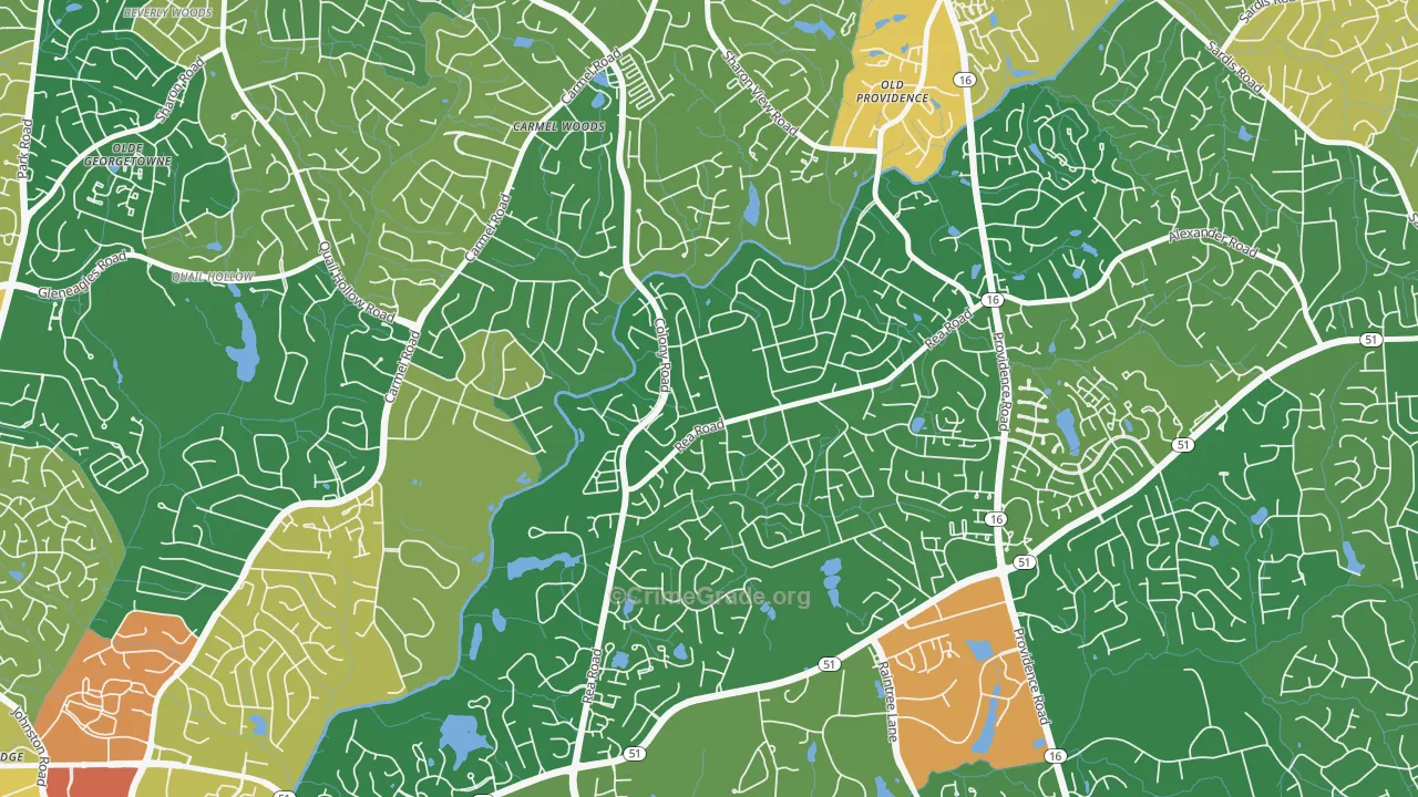 Wessex Square, Charlotte, NC Map of Assault Rates