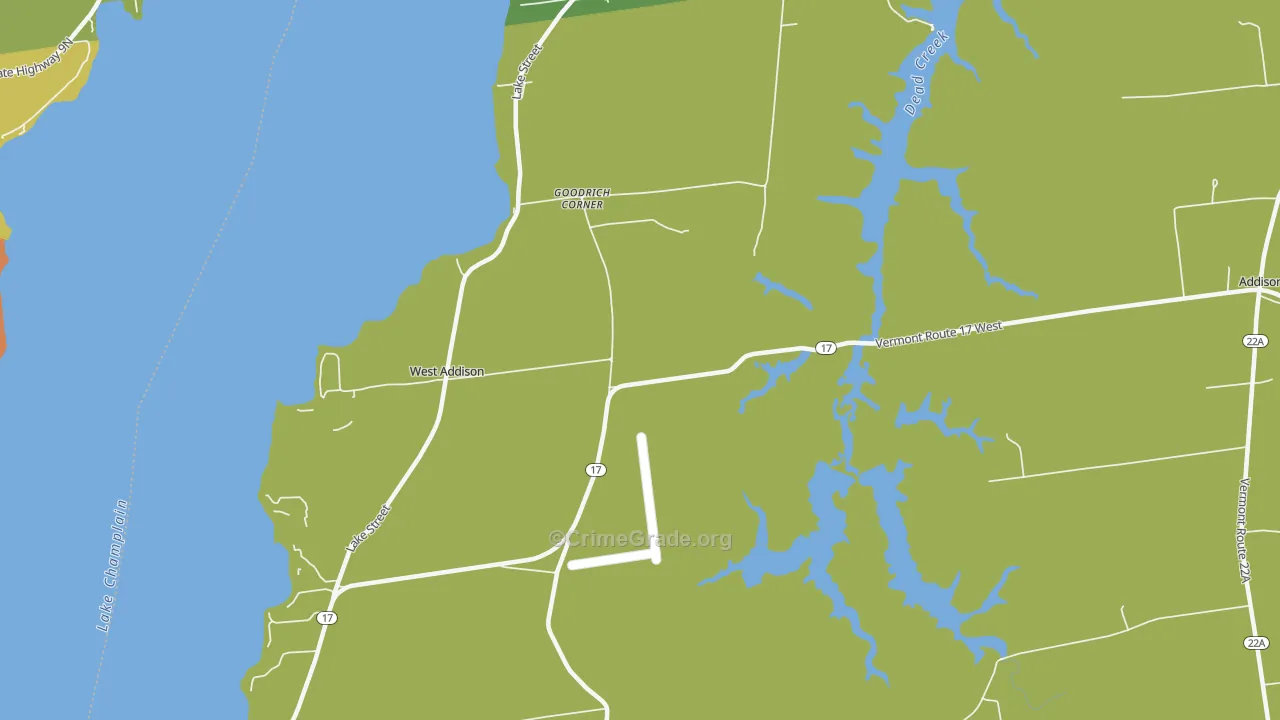 West Addison, VT Map of Assault Rates