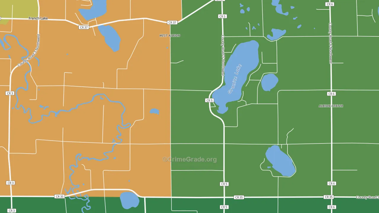 West Albion, MN Map of Assault Rates