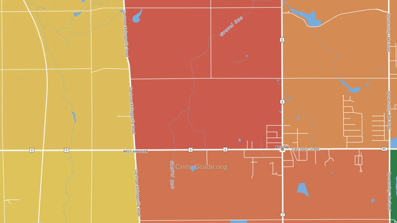 West Andover, OH Map of Assault Rates