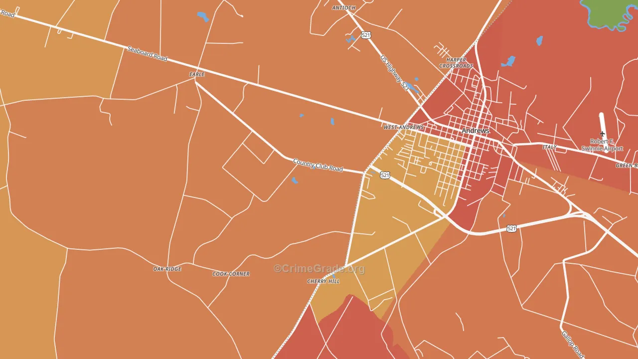 West Andrews, SC Map of Assault Rates