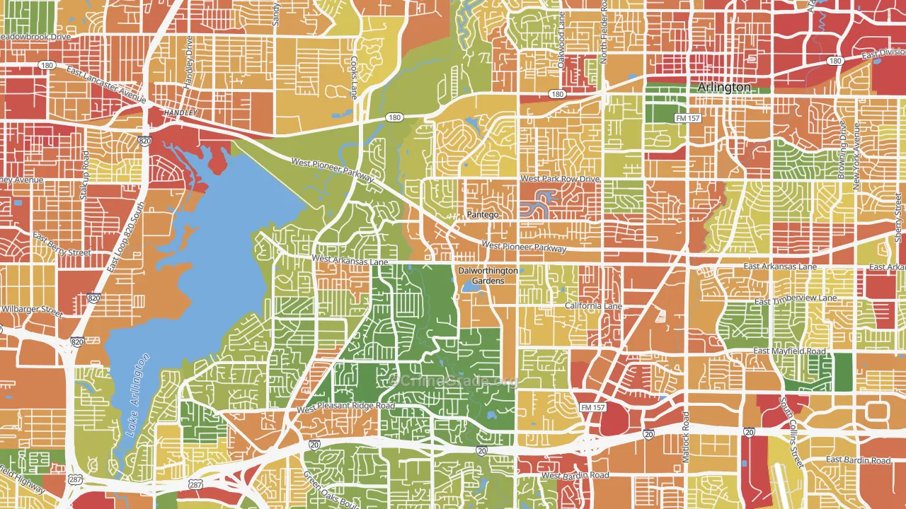 West, Arlington, TX Map of Assault Rates