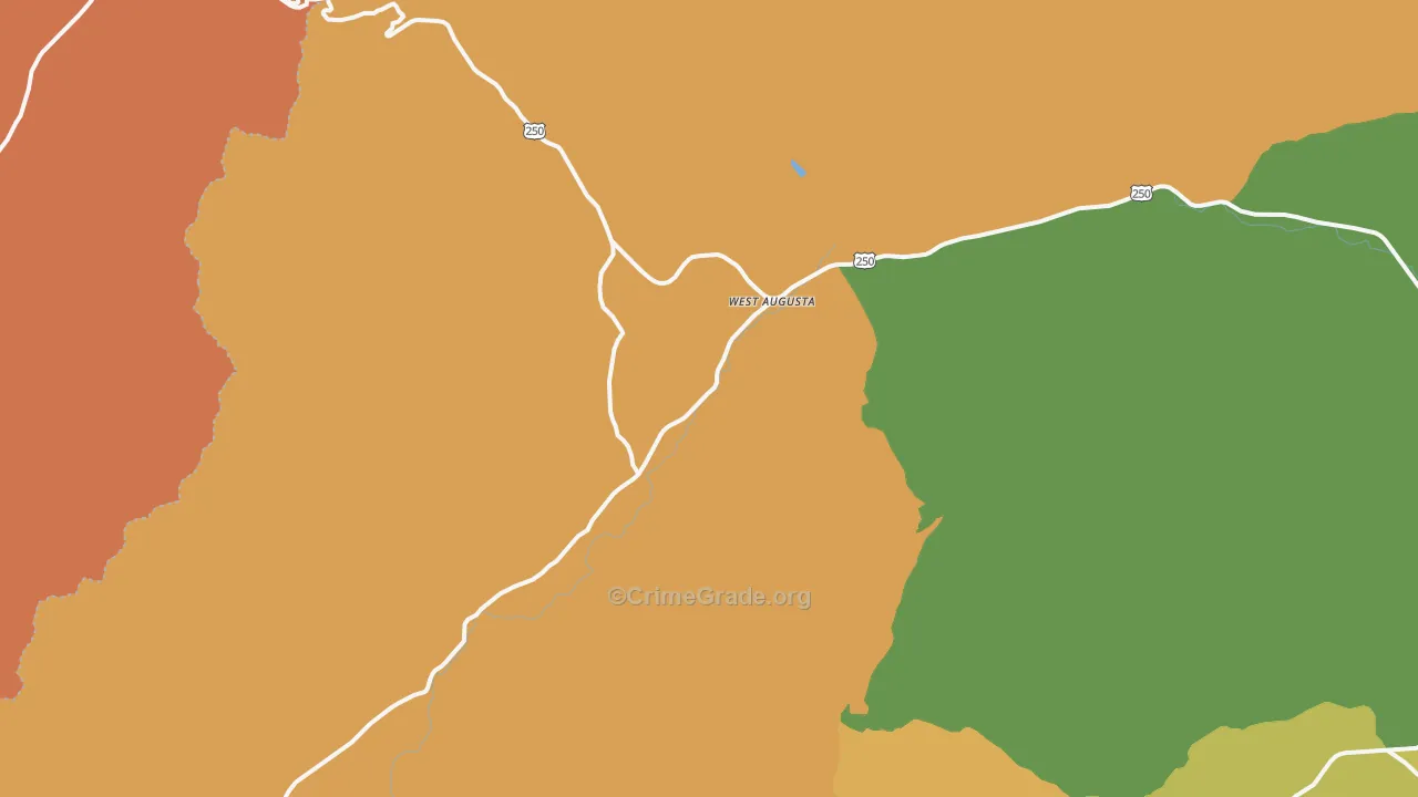 West Augusta, VA Map of Assault Rates