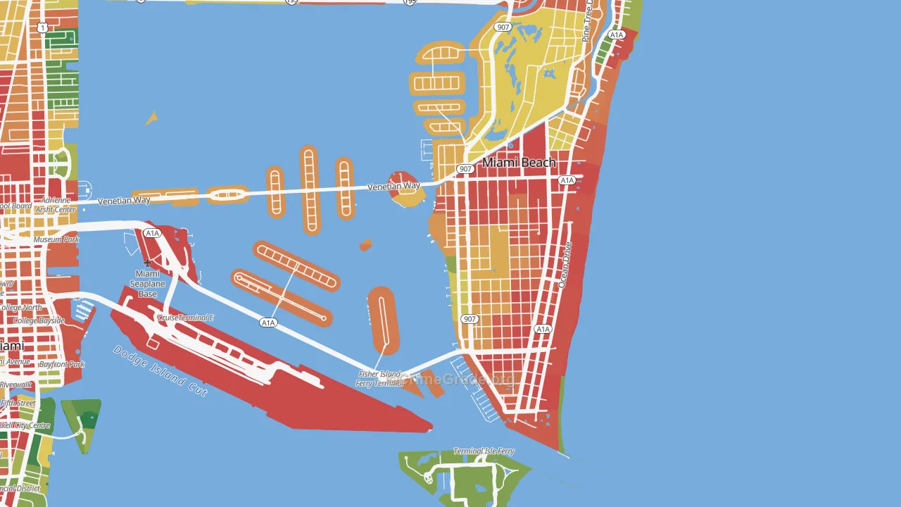 West Avenue, Miami Beach, FL Map of Assault Rates