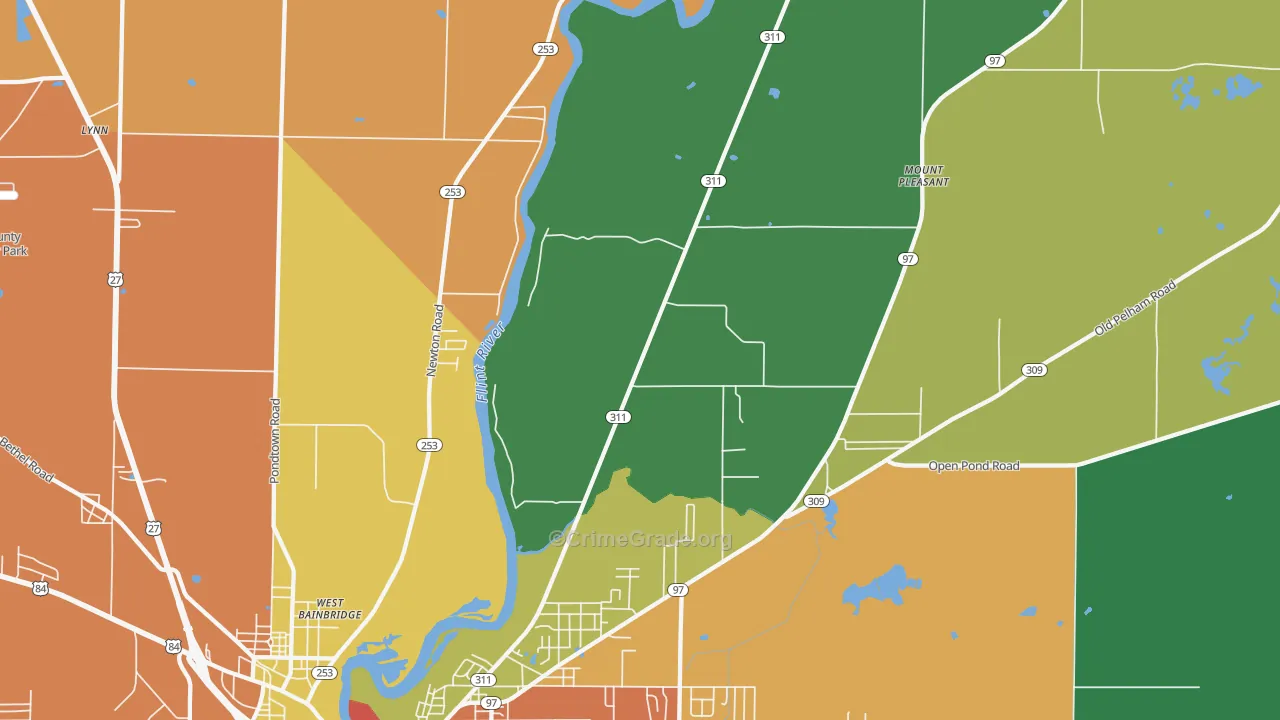 West Bainbridge, GA Map of Assault Rates