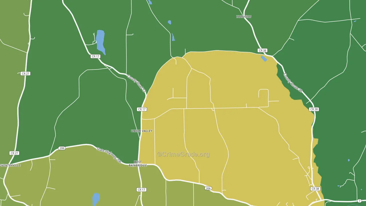West Bainbridge, NY Map of Assault Rates
