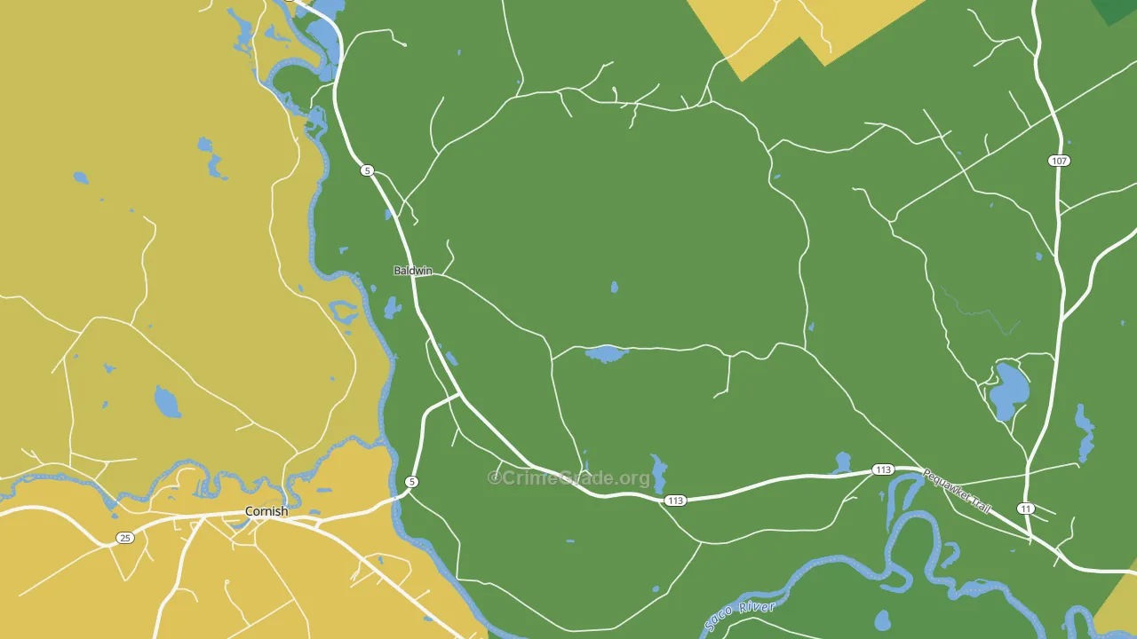 West Baldwin, ME Map of Assault Rates