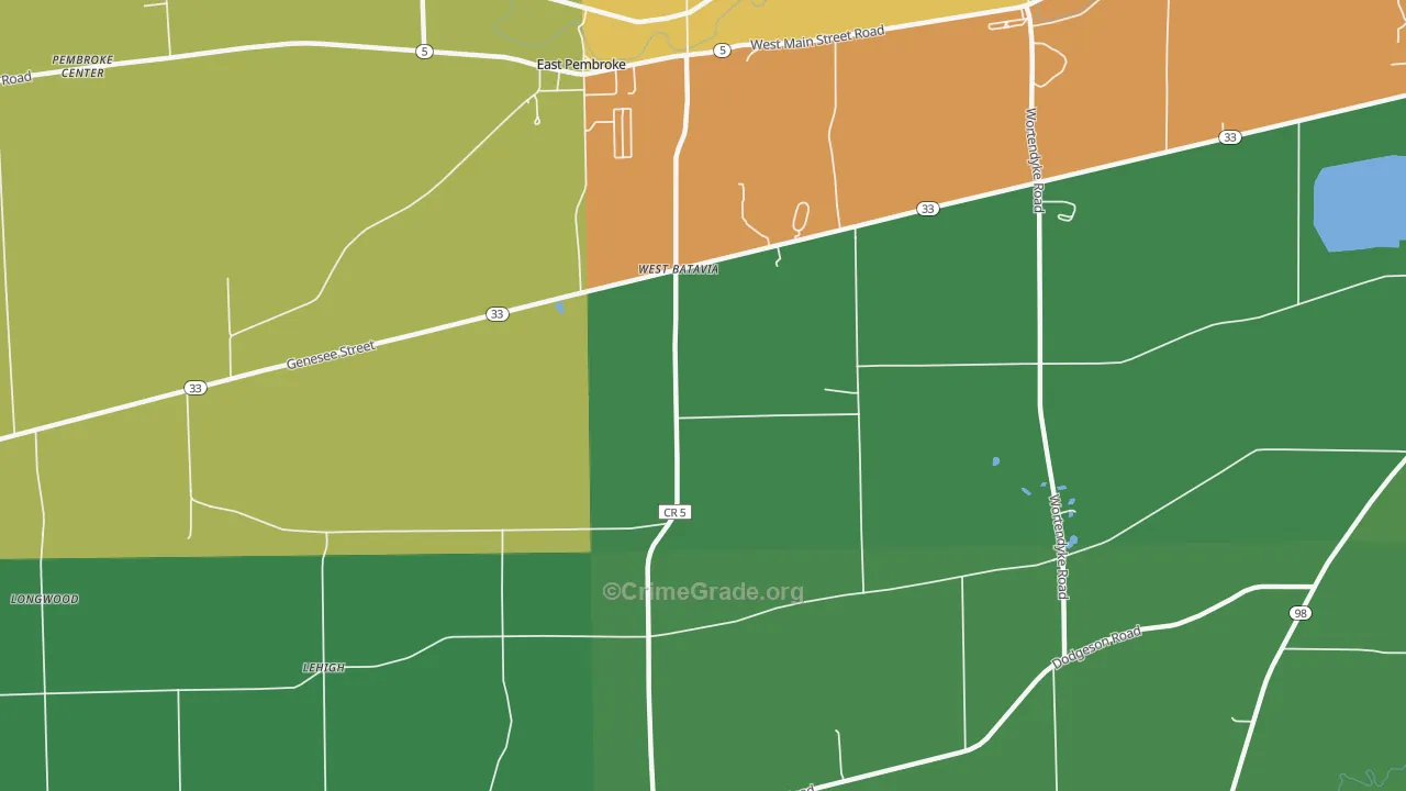 West Batavia, NY Map of Assault Rates