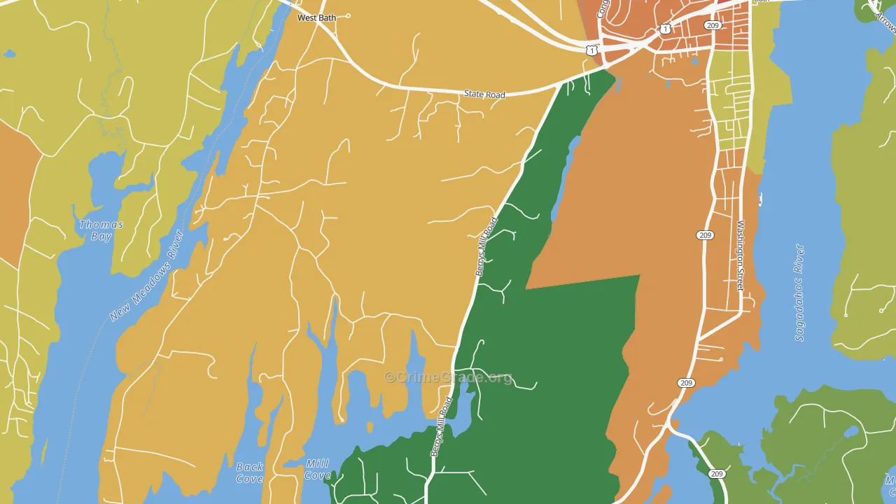 West Bath, ME Map of Assault Rates