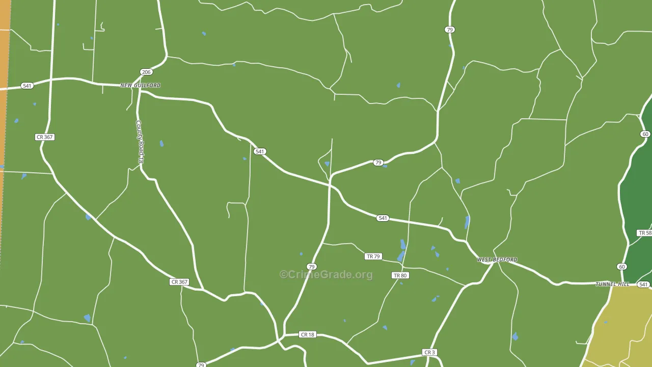 West Bedford, OH Map of Assault Rates