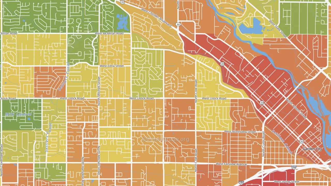 West Bench, Boise, ID Map of Assault Rates