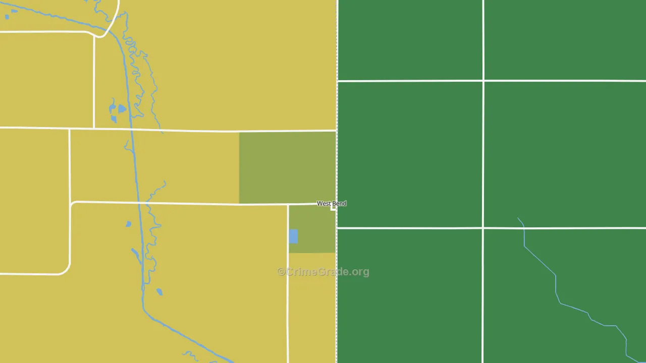 West Bend, IA Map of Assault Rates