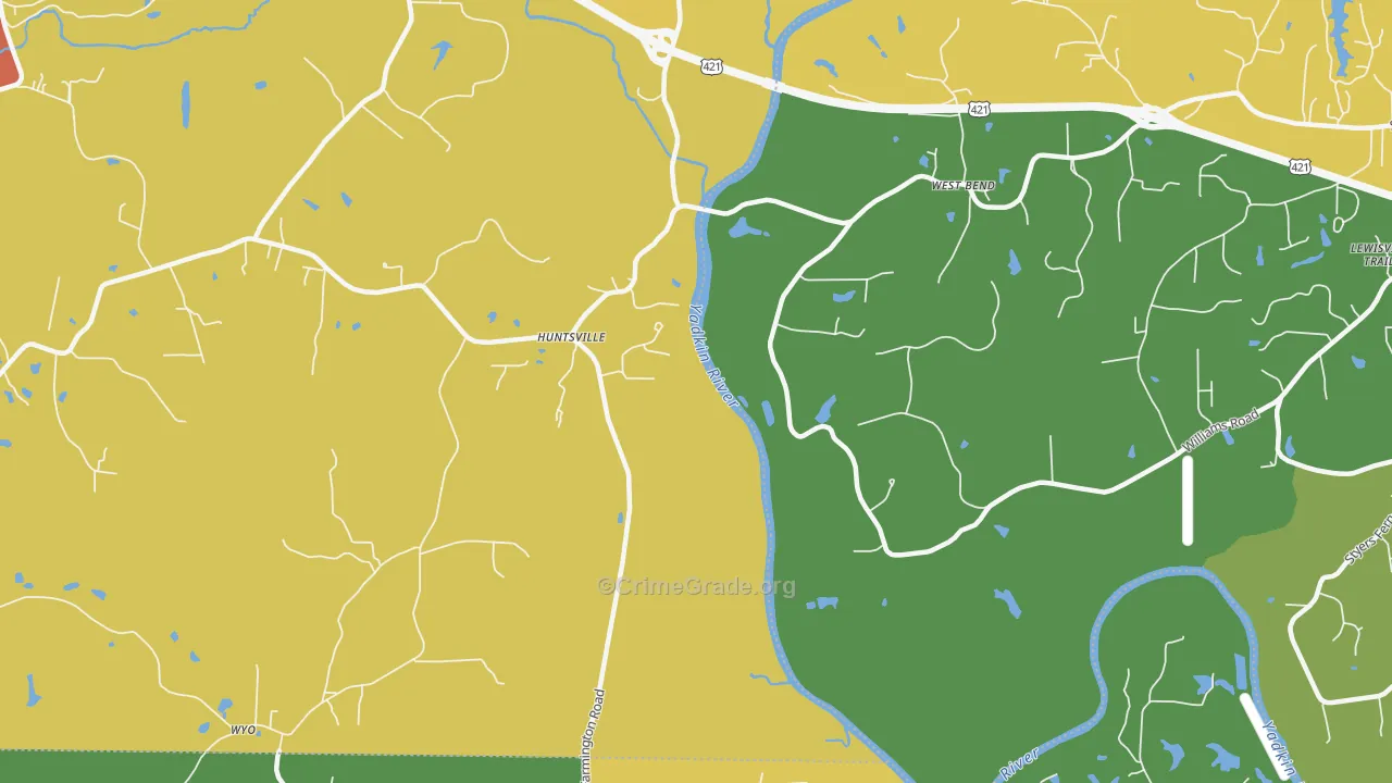 West Bend, NC Map of Assault Rates