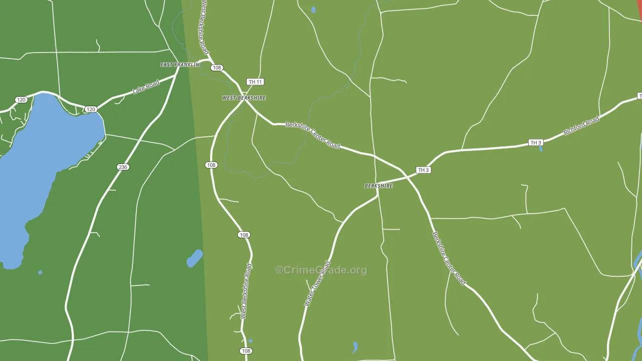 West Berkshire, VT Map of Assault Rates